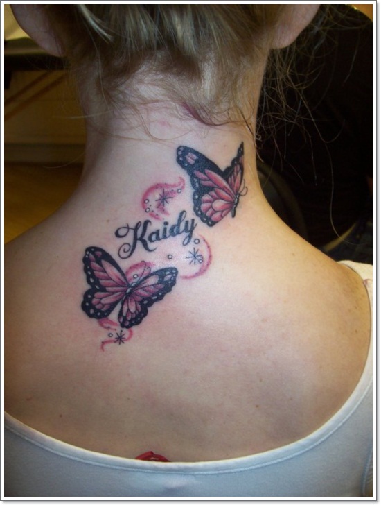 Neck Butterfly tattoo