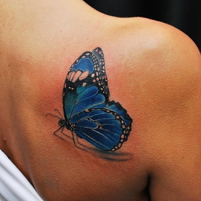 Blue Butterfly tattoo