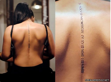 date tattoo on back