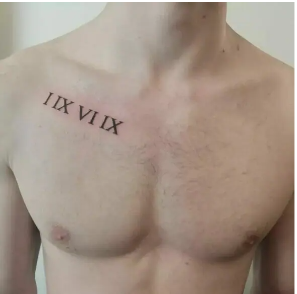 date tattoo for chest