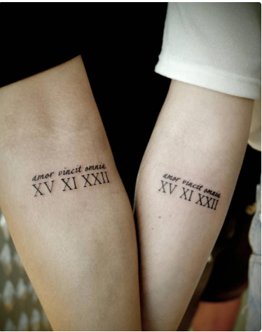 ROMAN NUMERALS DATE TATTOO ON ARM