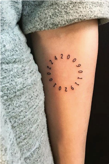 DATE TATTOO ON ARM
