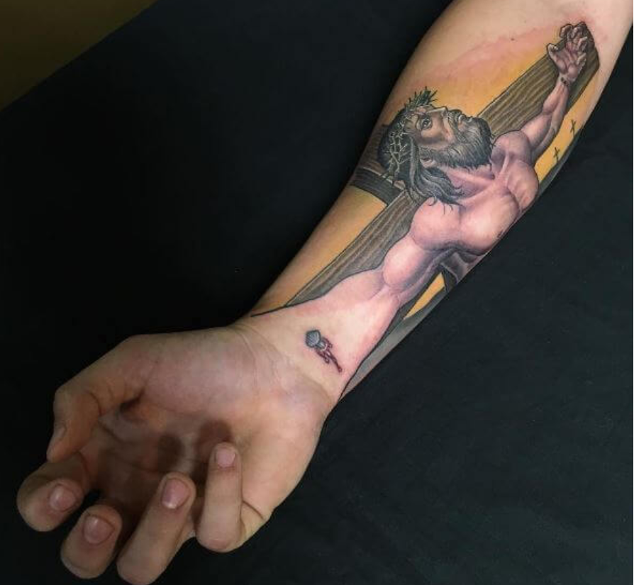 cross Jesus Forearm tattoo