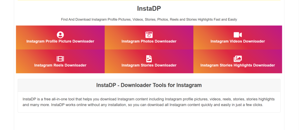 InstaDP is a great Picuki alternative