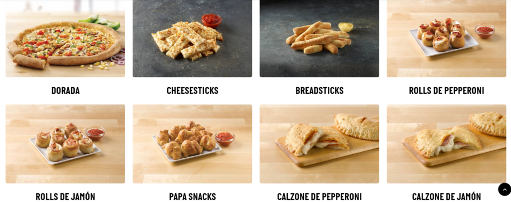 Papa johns food items