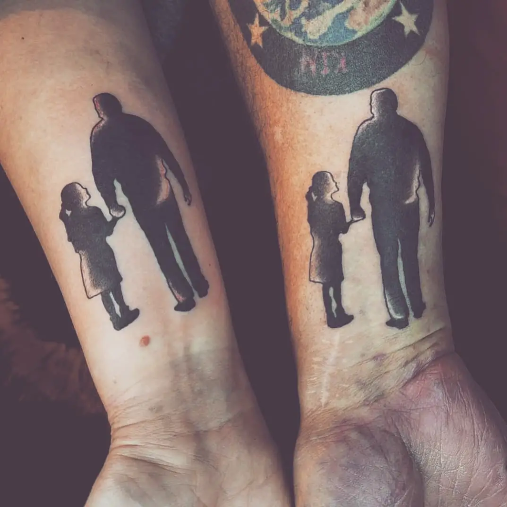 Holding Hands Father Daughter Tattoos