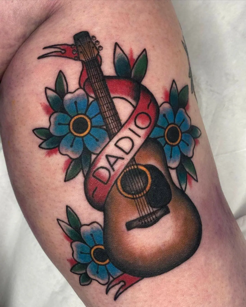 Guitar-Endearing Dad Tattoos