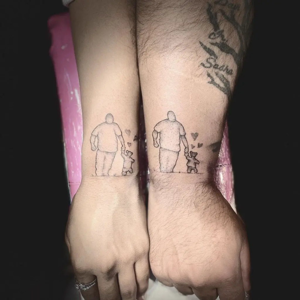 Hold My Hand Father Daughter Tattoos