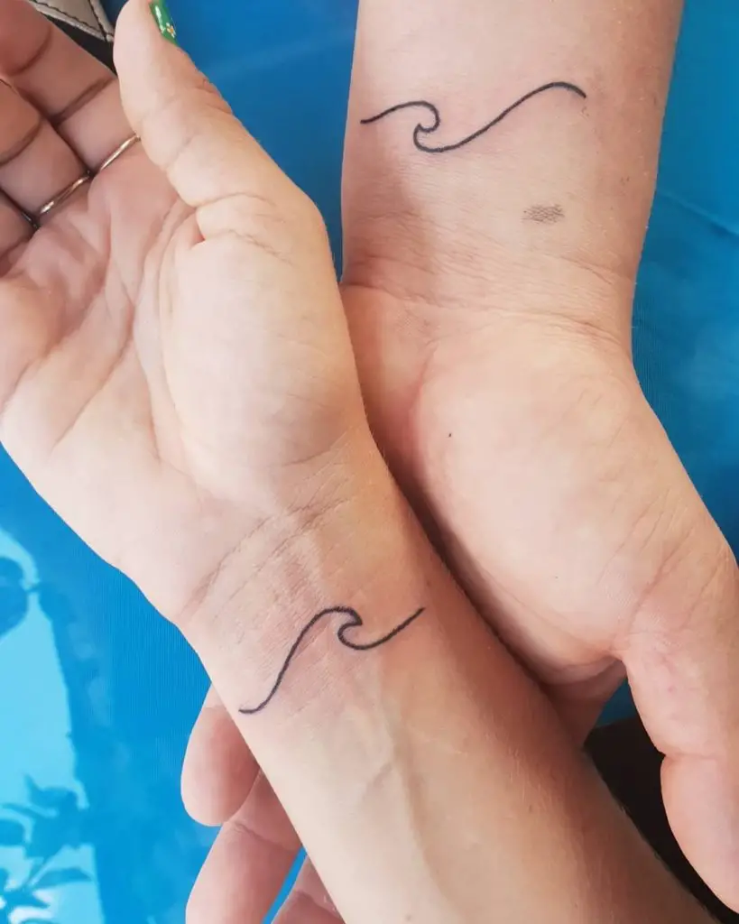 Wave Father Daughter Tattoo Ideas