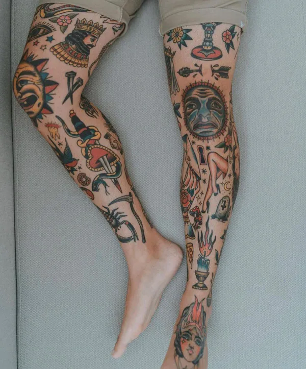 Leg Patchwork Tattoos