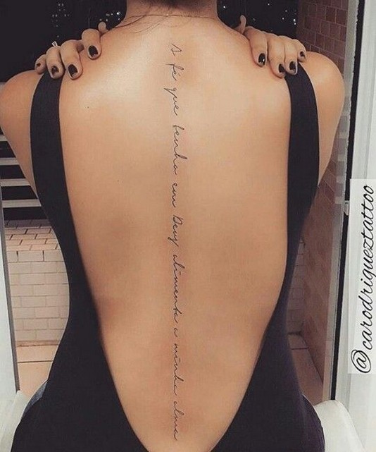 Letter Spine Tattoo for Women and Men