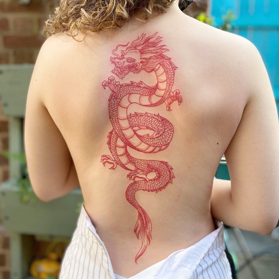 Dragon Spine tattoo for women