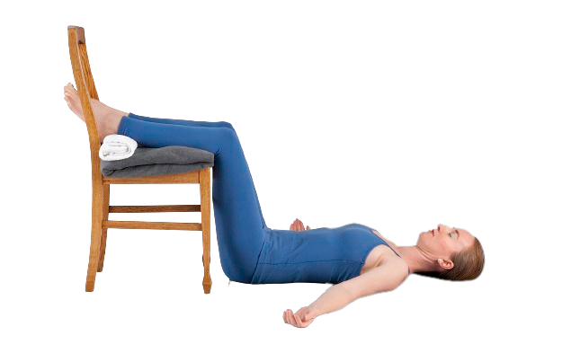 Legs Elevated on a Chair Pose for Pelvic Floor