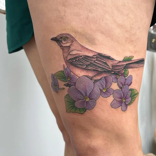 violet flower tattoo