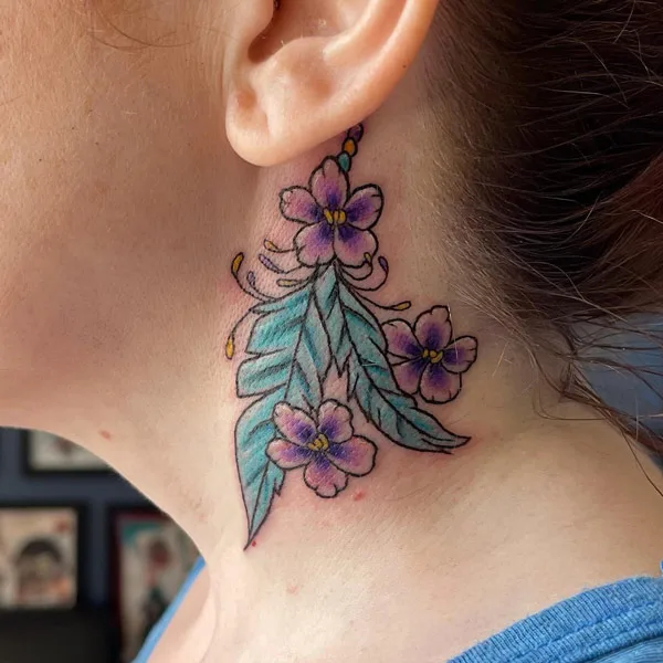 violet flower tattoo