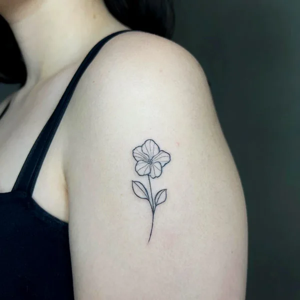 violet flower tattoo