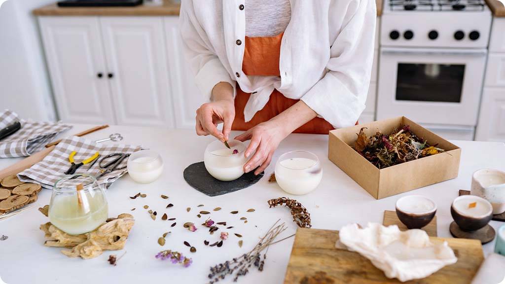 Woman-making-candles one of favorite hobbies for women