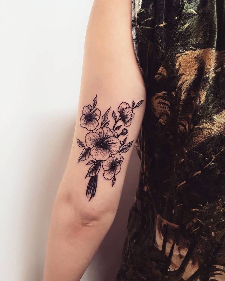 violet flower tattoo