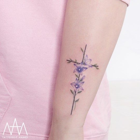 violet flower tattoo