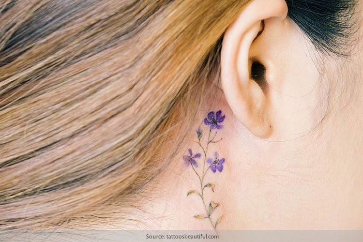 violet flower tattoo