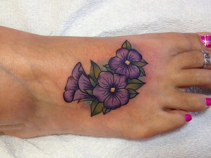 violet flower tattoo