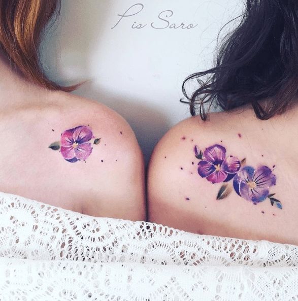 violet flower tattoo