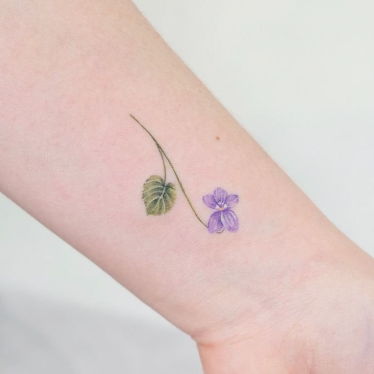 violet flower tattoo